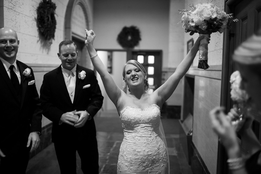 bride's reaction after wedding ceremony