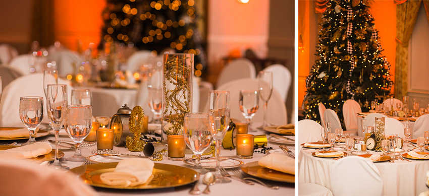 table decorations at Genesee Grande Hotel wedding