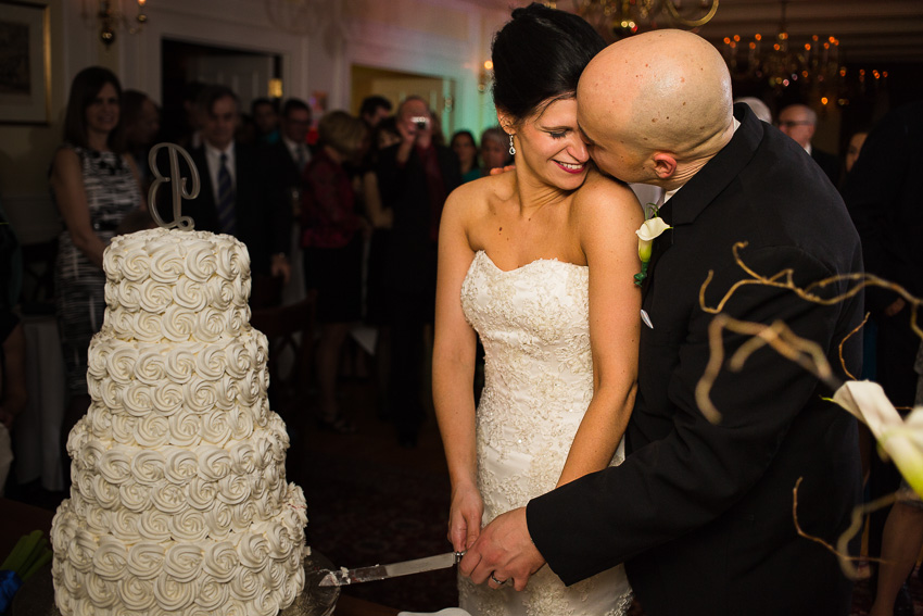 wedding reception cake cutting in Syracuse