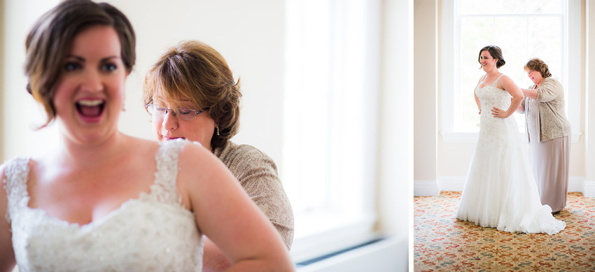 bride getting ready at Otesaga Hotel