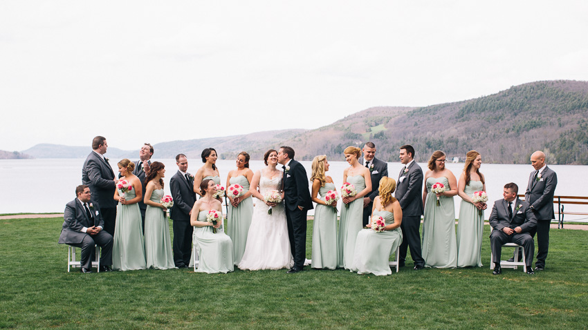 bridal party at Otesaga Resort on Otsego Lake