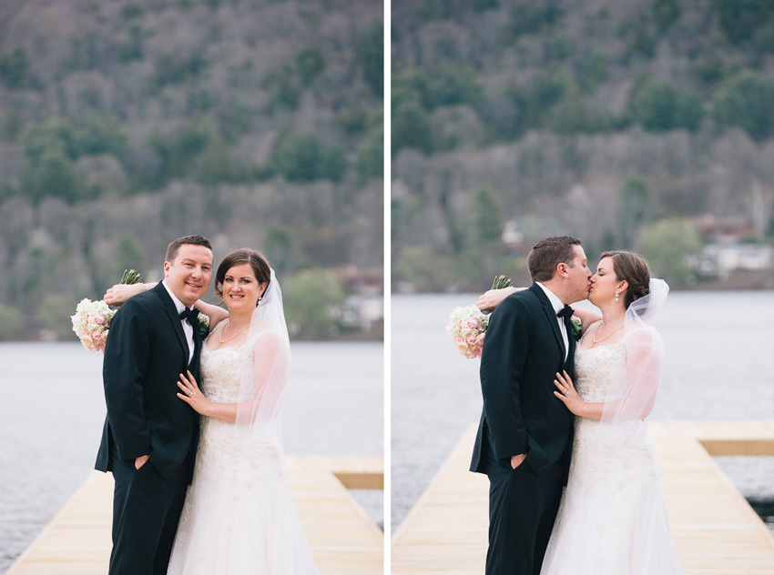 wedding photos on dock at Otesaga