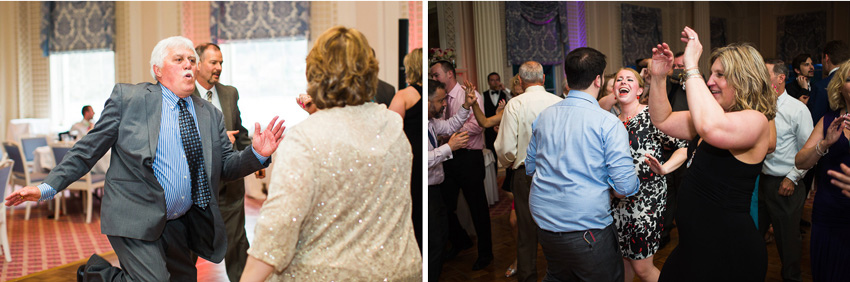 wedding guests dancing at Otesaga reception