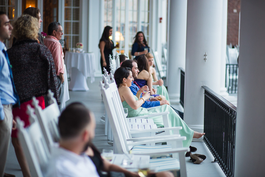 guests relaxing on the Otesaga veranda