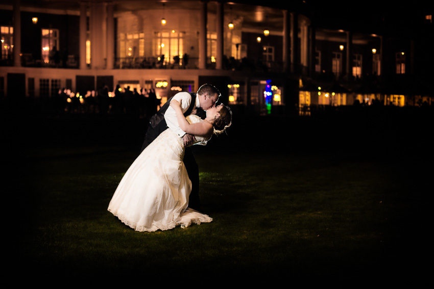 night wedding photo at Otesaga Resort Hotel