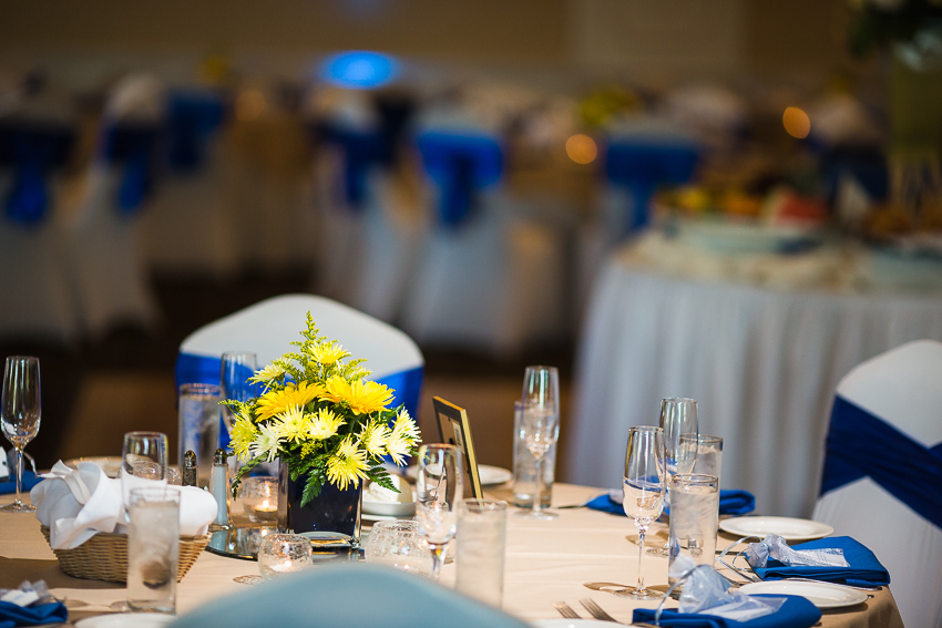 table decorations at Justin's Grill wedding