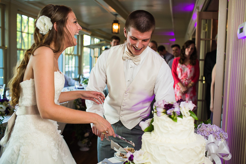 candid moment at Sherwood Inn wedding reception