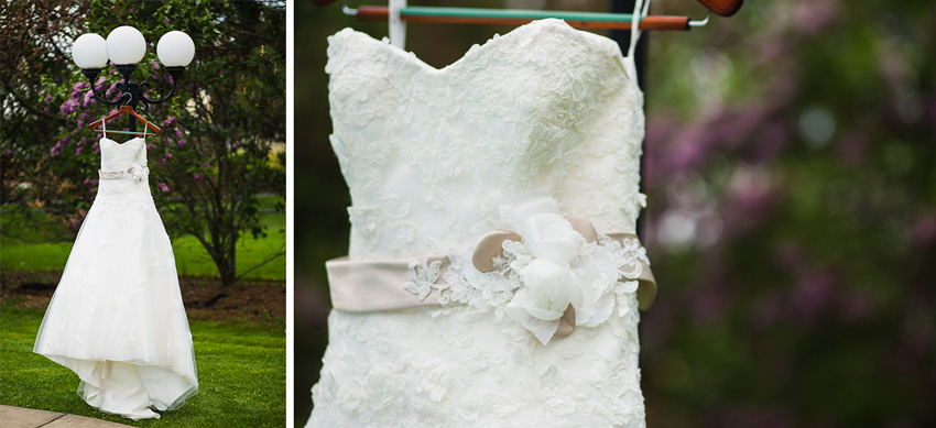 bride dress in syracuse parent's backyard