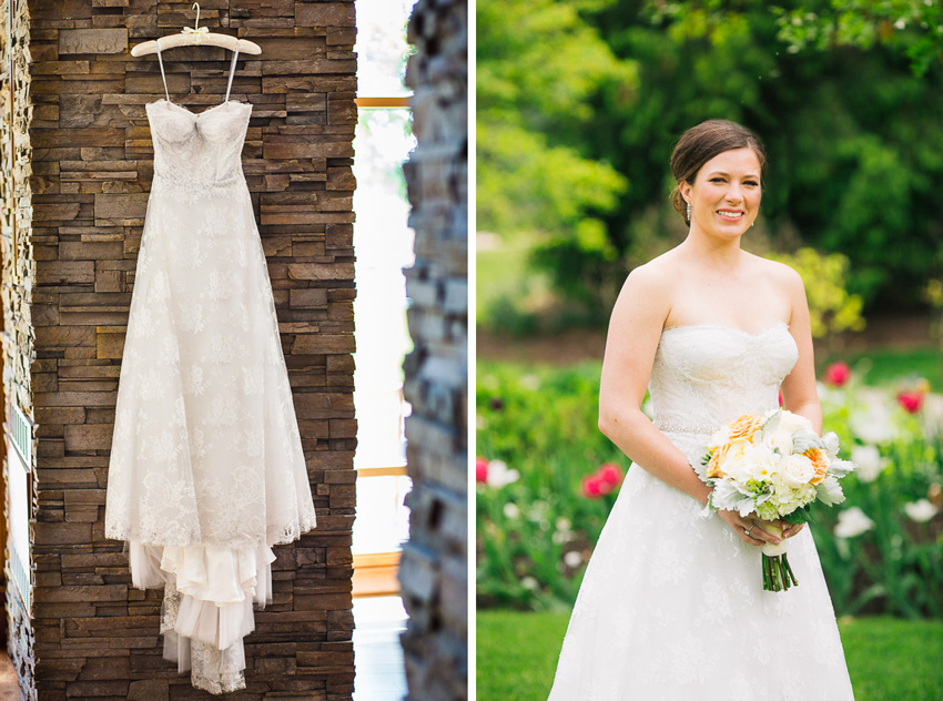 Monique Lhuillier bridal at Turning Stone wedding