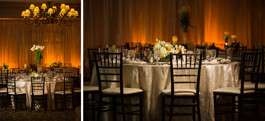 wedding reception decor at Shenendoah Clubhouse