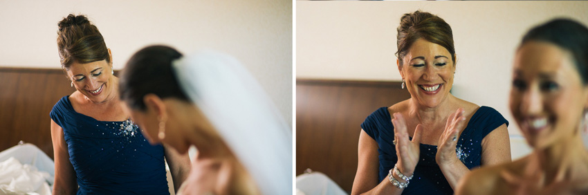 mother of bride and bride getting ready for Aurora Inn wedding