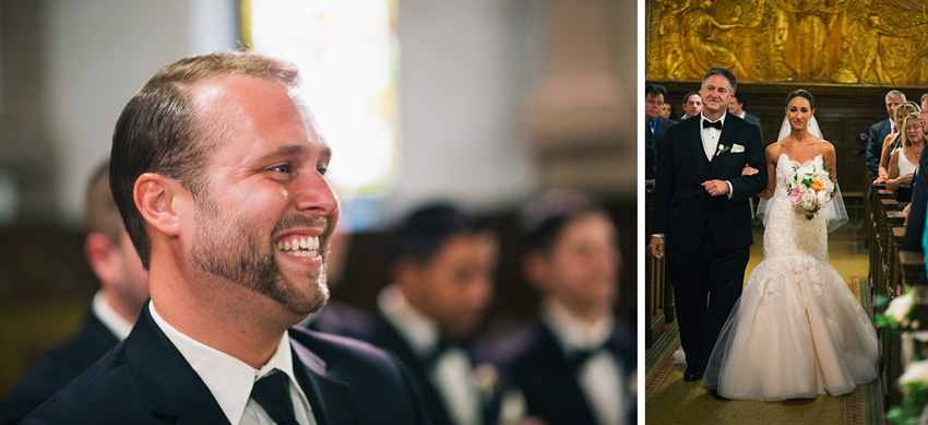 groom sees bride for the first time at Willard Chapel wedding