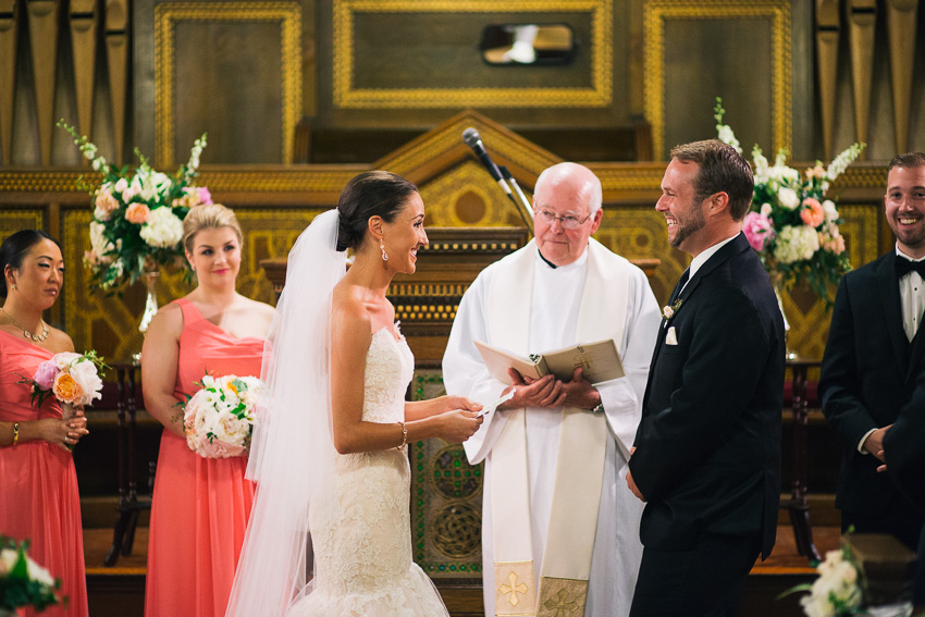 wedding ceremony at Willard Memorial Chapel, Auburn