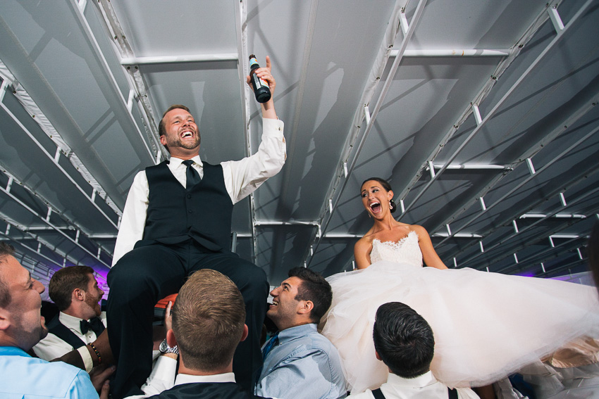 bride and groom during Hora Dance at Aurora Inn