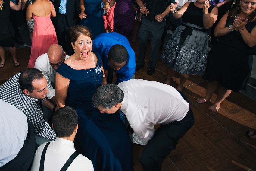 mother of bride during Hora dance at Aurora Inn wedding