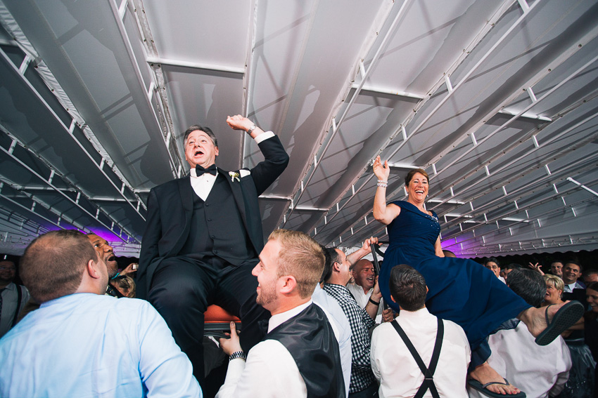 parents during Hora Dance at Aurora Inn wedding reception