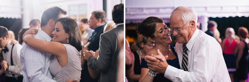 wedding guests on dance floor at Aurora Inn