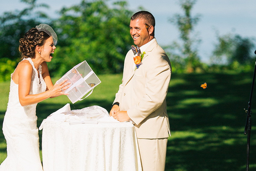 butterfly release at wedding ceremony