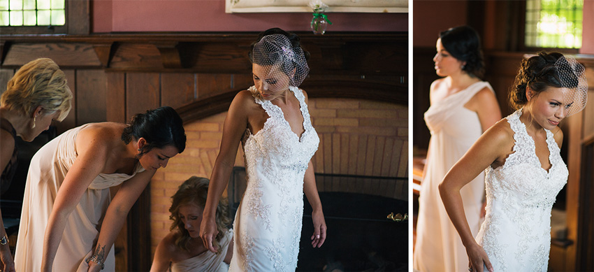 bride getting ready in lewis room at geneva's white springs manor