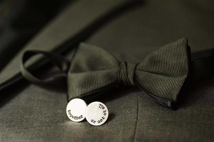 groom's cufflinks before wedding ceremony