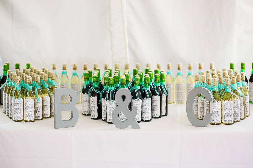 home made wine wedding favors for finger lakes wedding