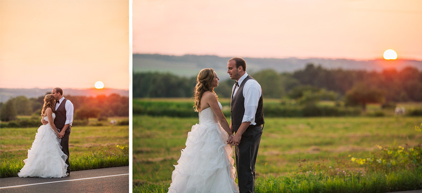 finger lakes wedding photos at sunset 