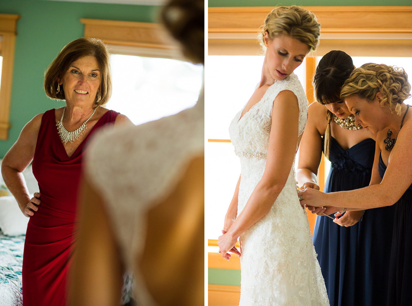 bride getting ready for Clayton, NY wedding