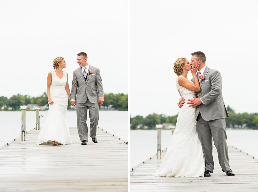 wedding photography on dock in thousand islands
