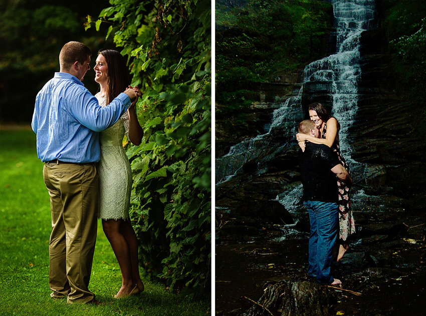 waterfall engagement photography
