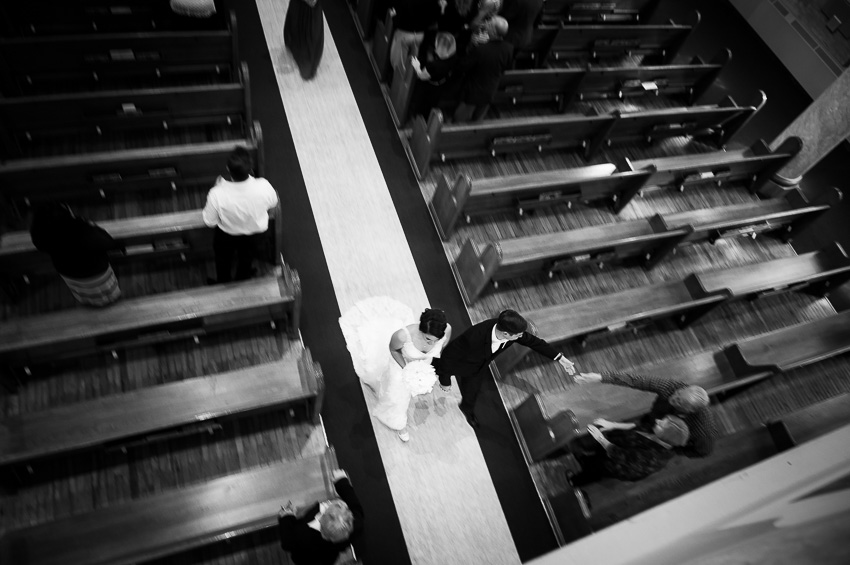 couple exits St. Matthew's wedding ceremony