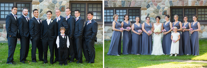 wedding party photos at Green Lakes