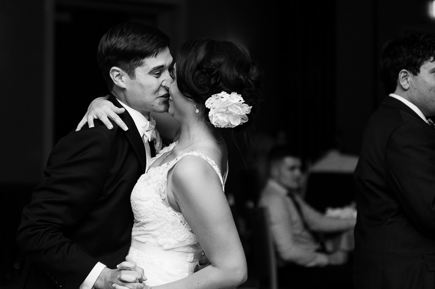 bride and groom enjoying their Syracuse wedding reception