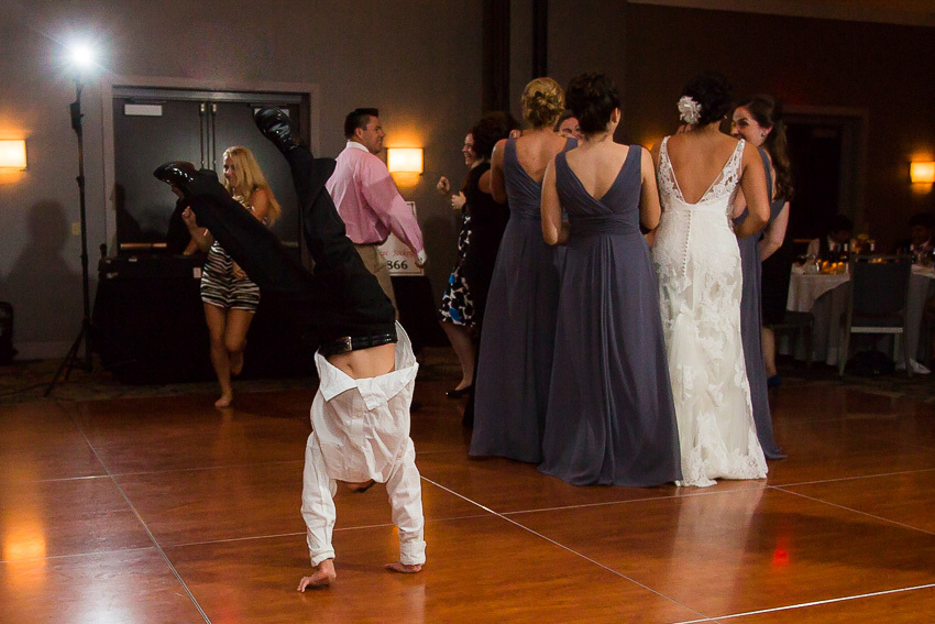 little boy having fun at Syracuse wedding reception