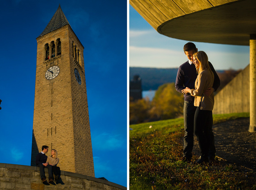 cornell university clock tower engagement