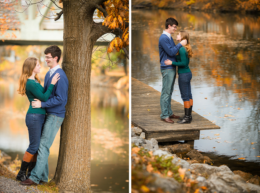 engagement photography on Erie Canal in Pittsford