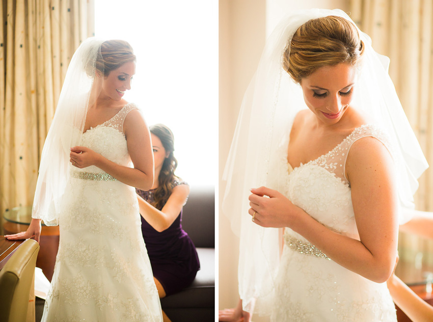 bride getting ready for Turning Stone Casino wedding