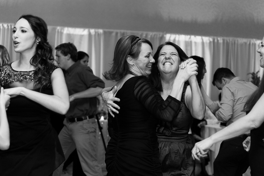 guests dancing at cypress room wedding reception