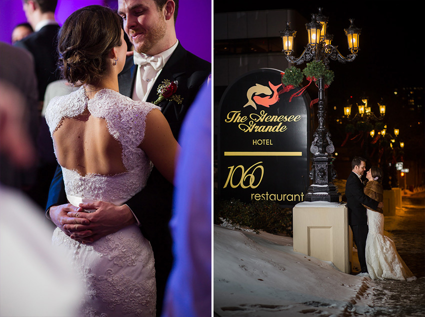 Winter wedding photography at Genesee Grande