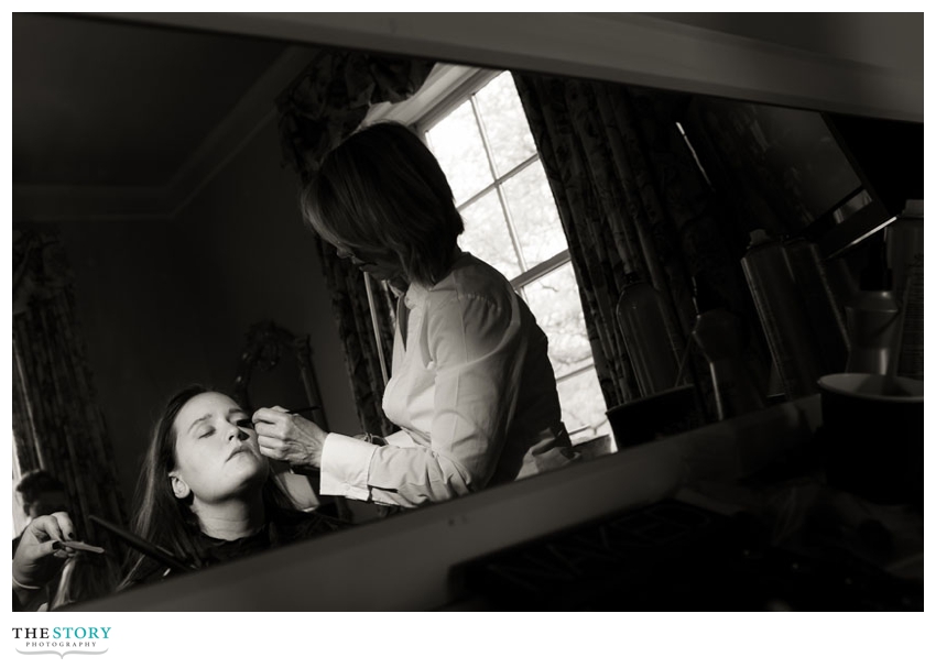 Bride getting ready at The Otesaga Resort