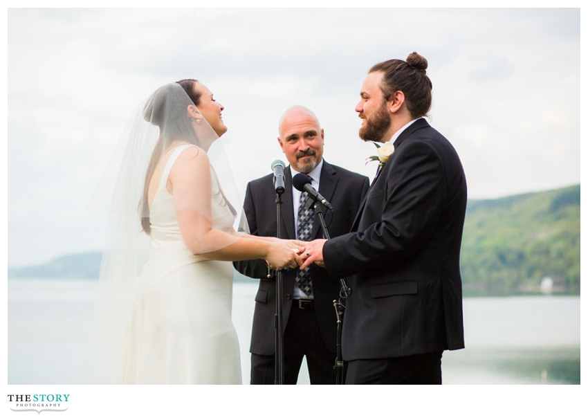 Outdoor wedding on Otsego Lake