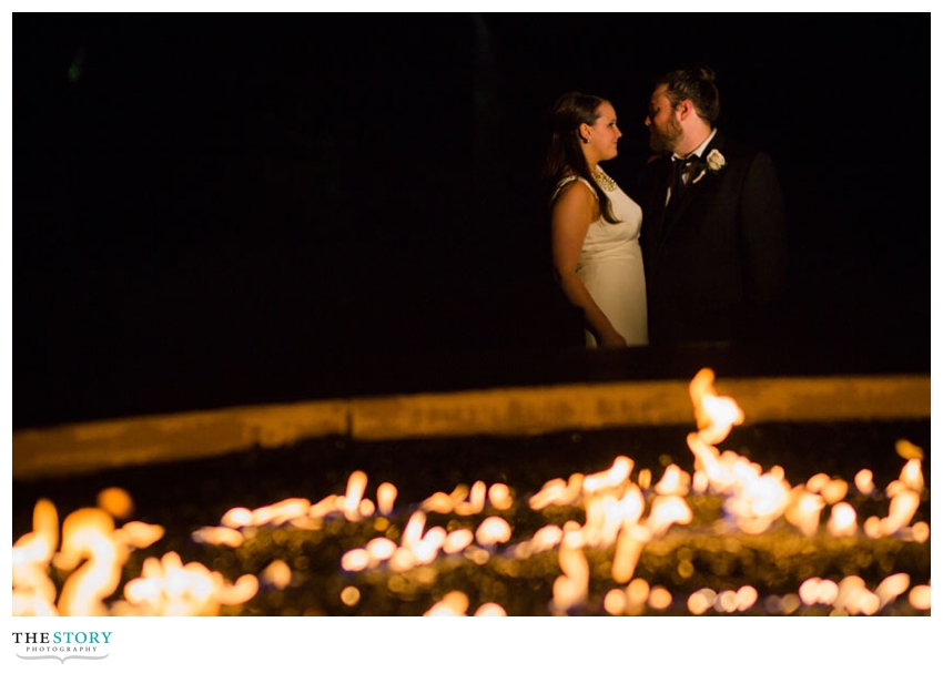 Otesaga firepit wedding photo