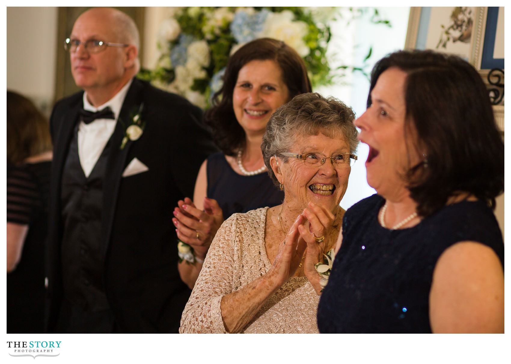 reaction to first dance at Inn on Broadway wedding