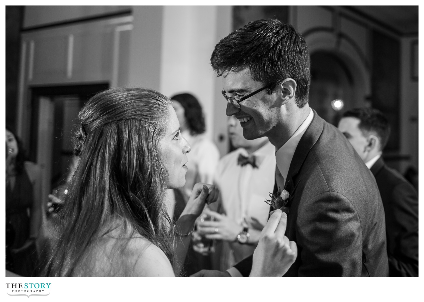 bride and groom enjoy wedding reception at Inn on Broadway