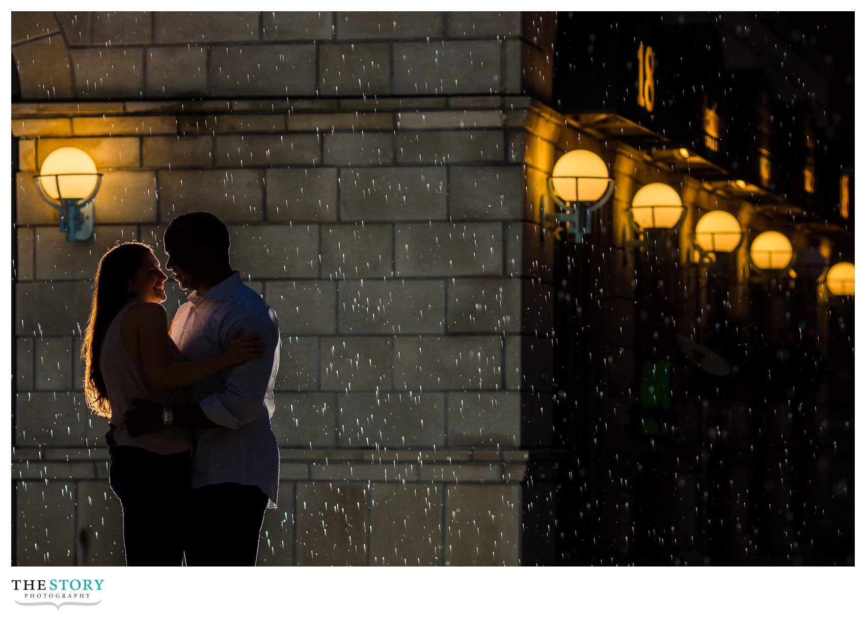 Skaneateles engagement photo in the rain