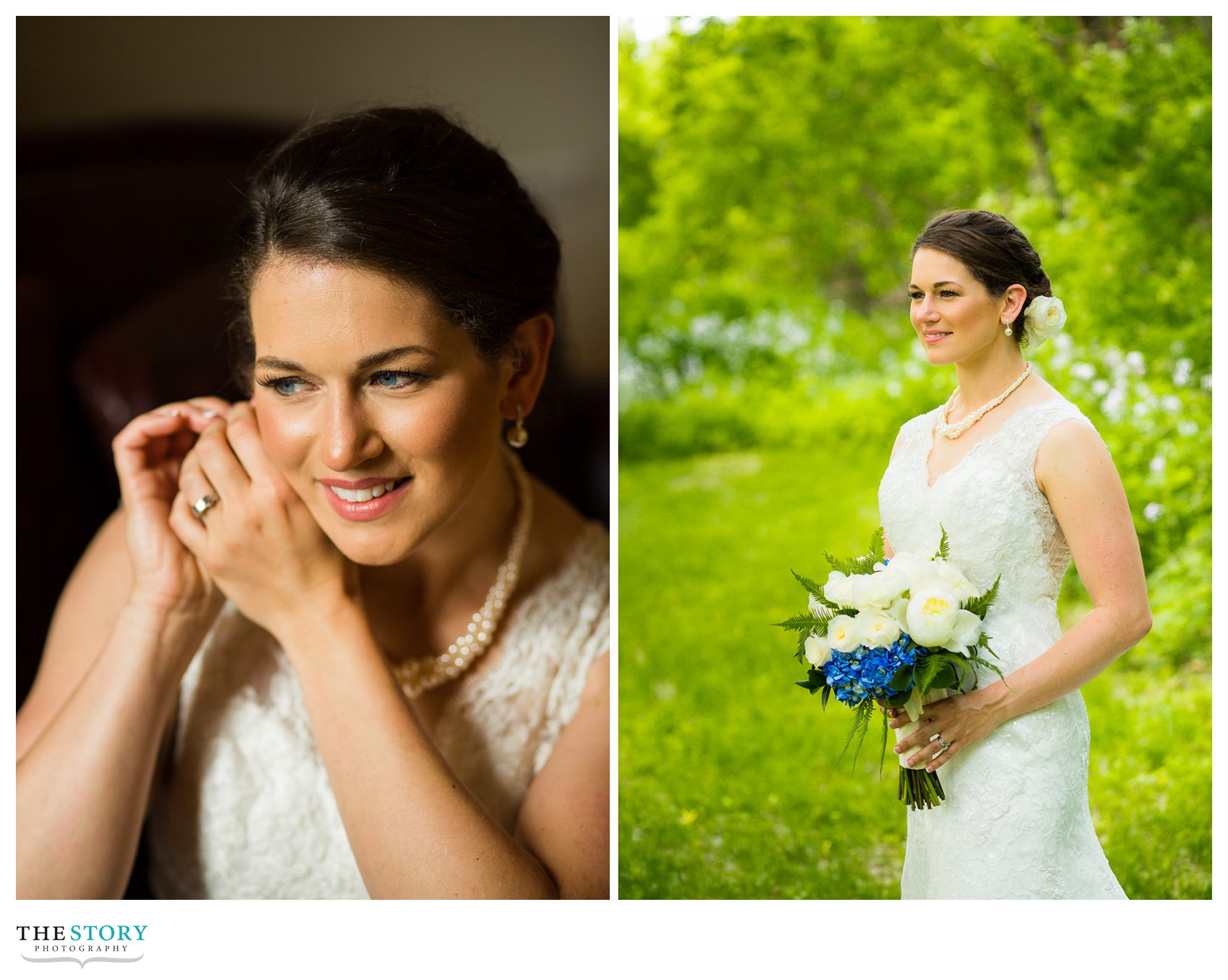 bride's portraits at Wolf Oak Acres wedding