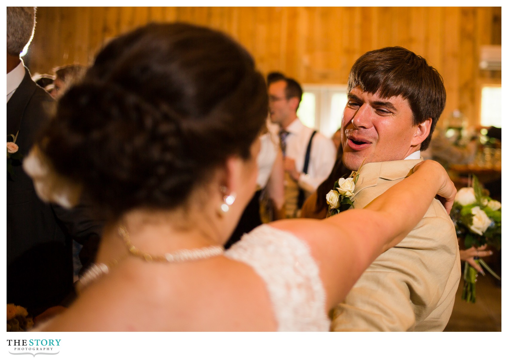 bride and groom dancing at wolf oak acres barn wedding