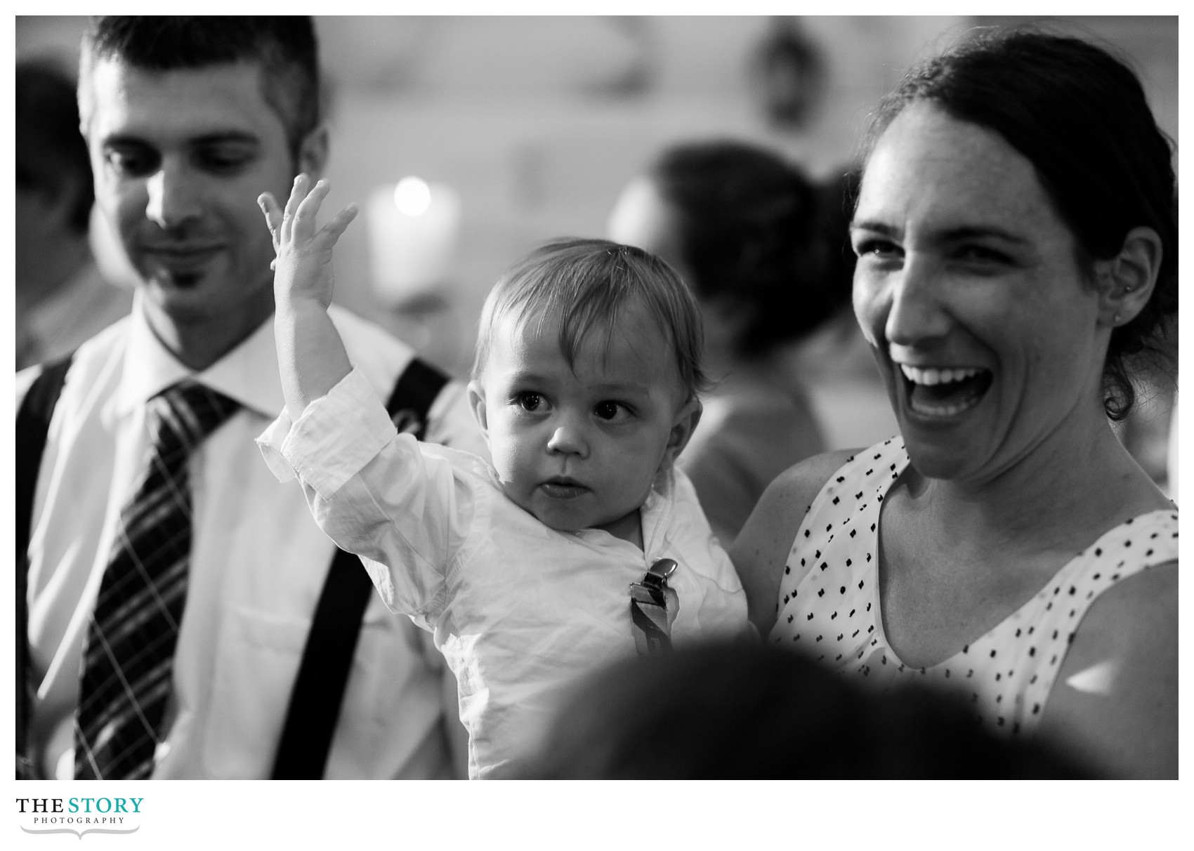 baby boy celebrating at wedding reception