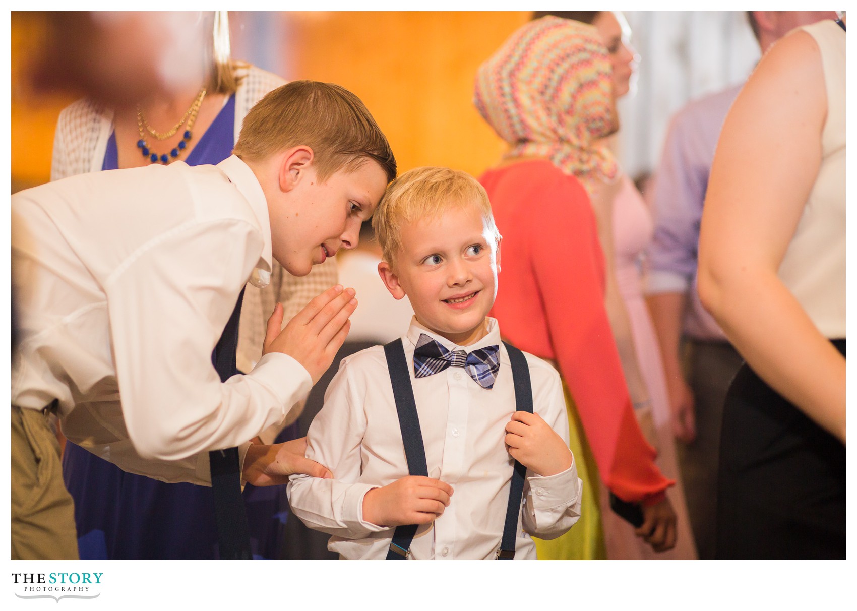 little boys at Wolf Oak Acres wedding