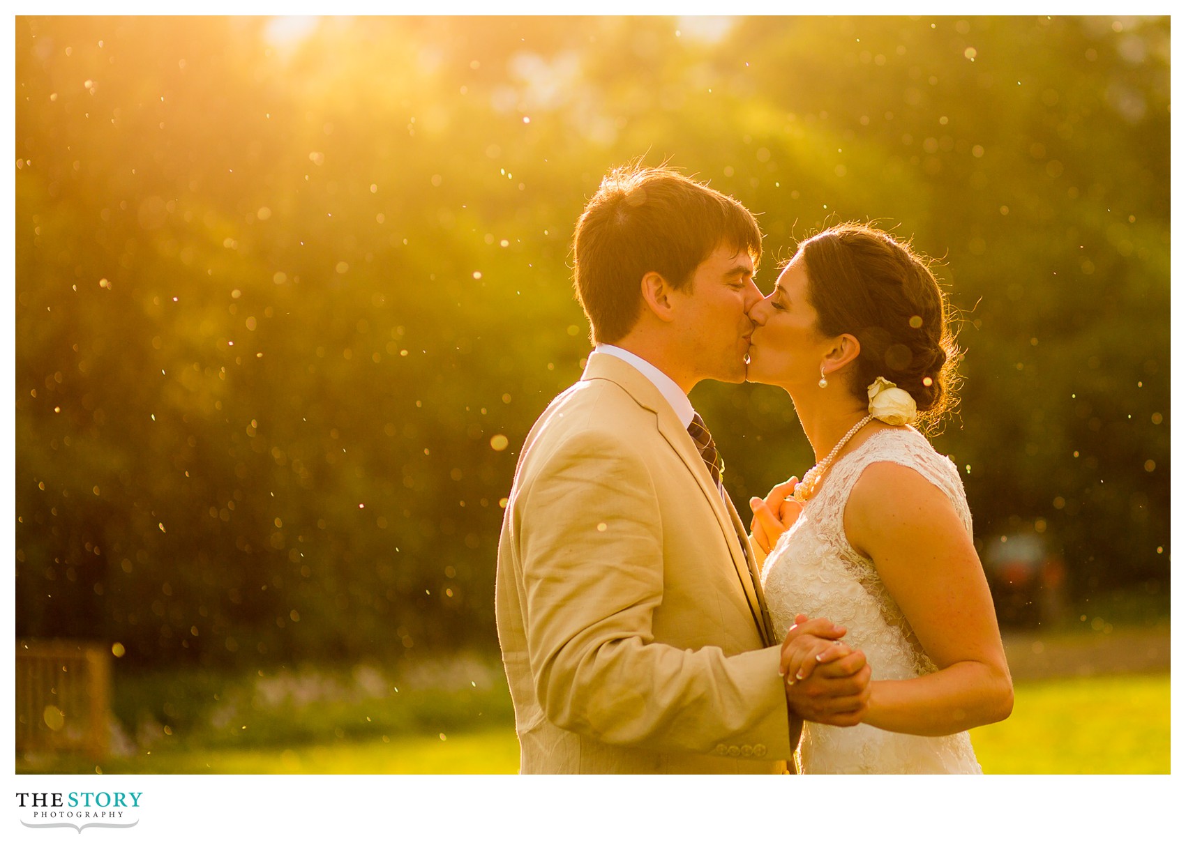 sunset wedding photography in the rain at Wolf Oak Acres barn wedding