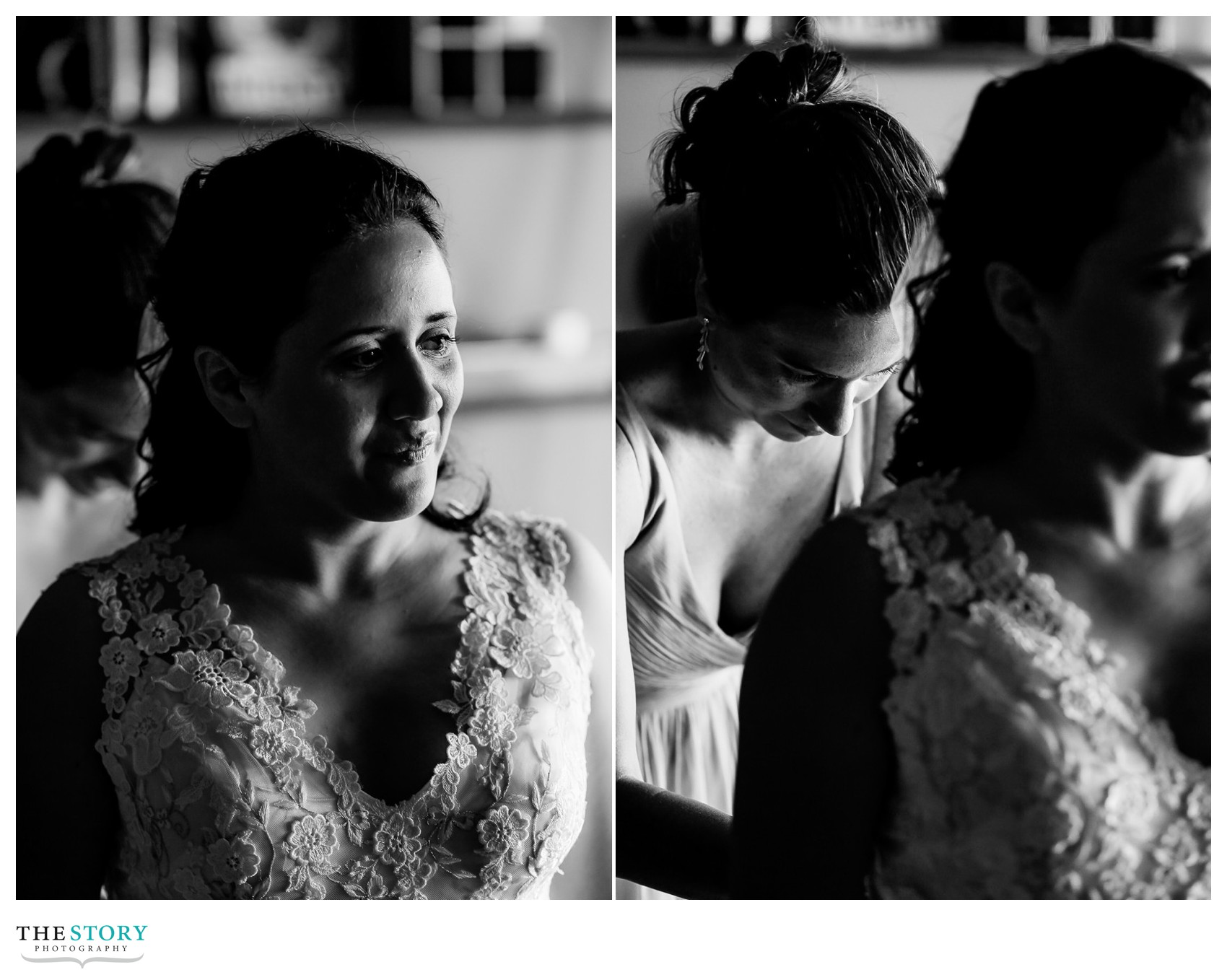 bride getting ready at Loft 42 in Skaneateles